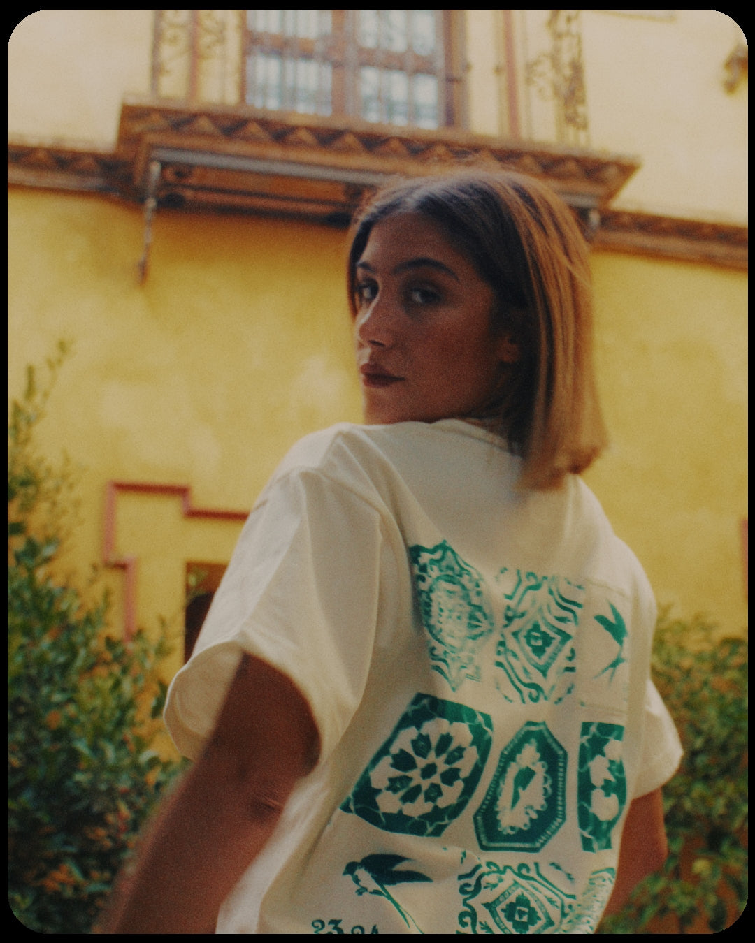 AZULEJOS T-SHIRT CREAM GREEN