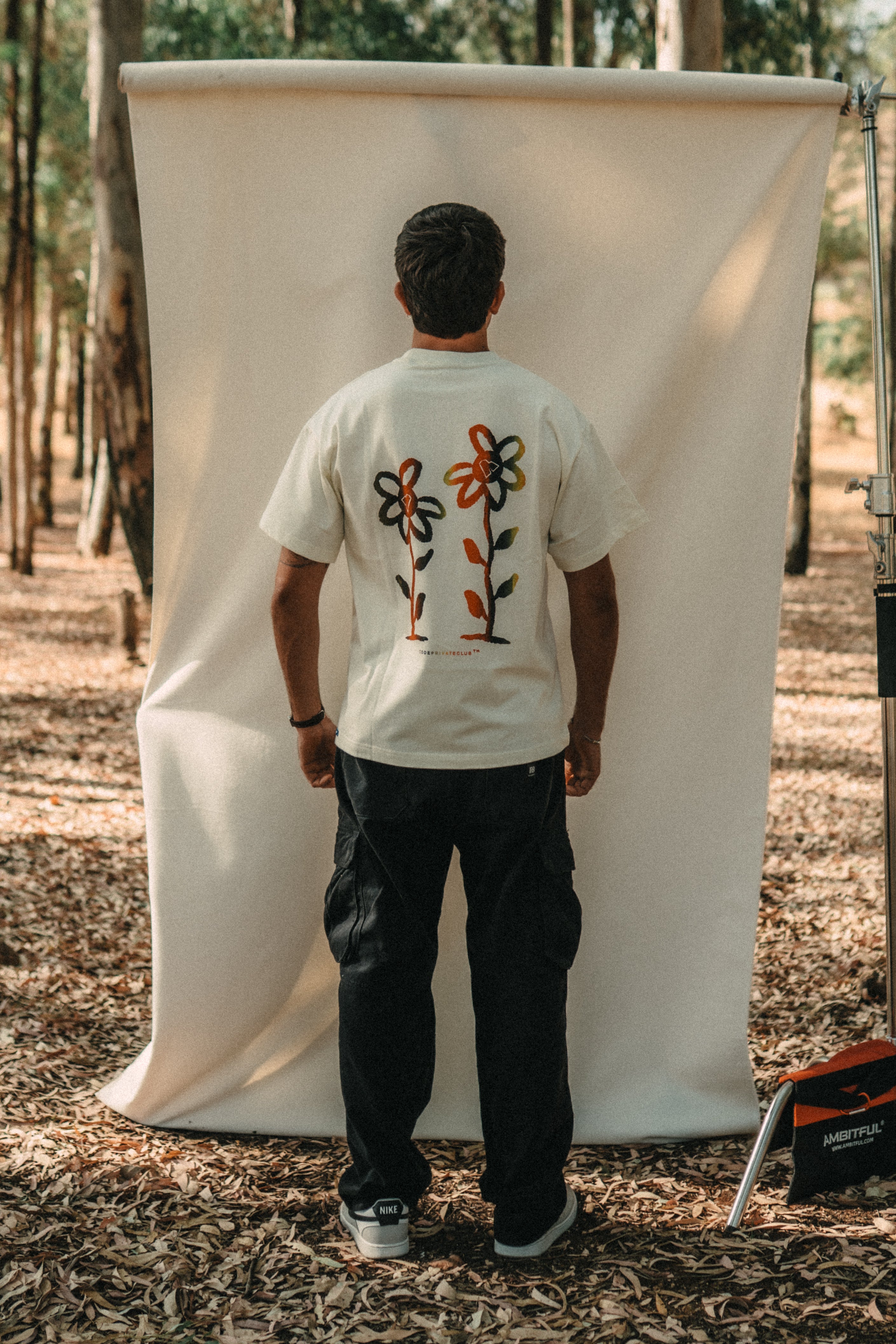 GRADIENT BLOSSOMS T-SHIRT ORANGE