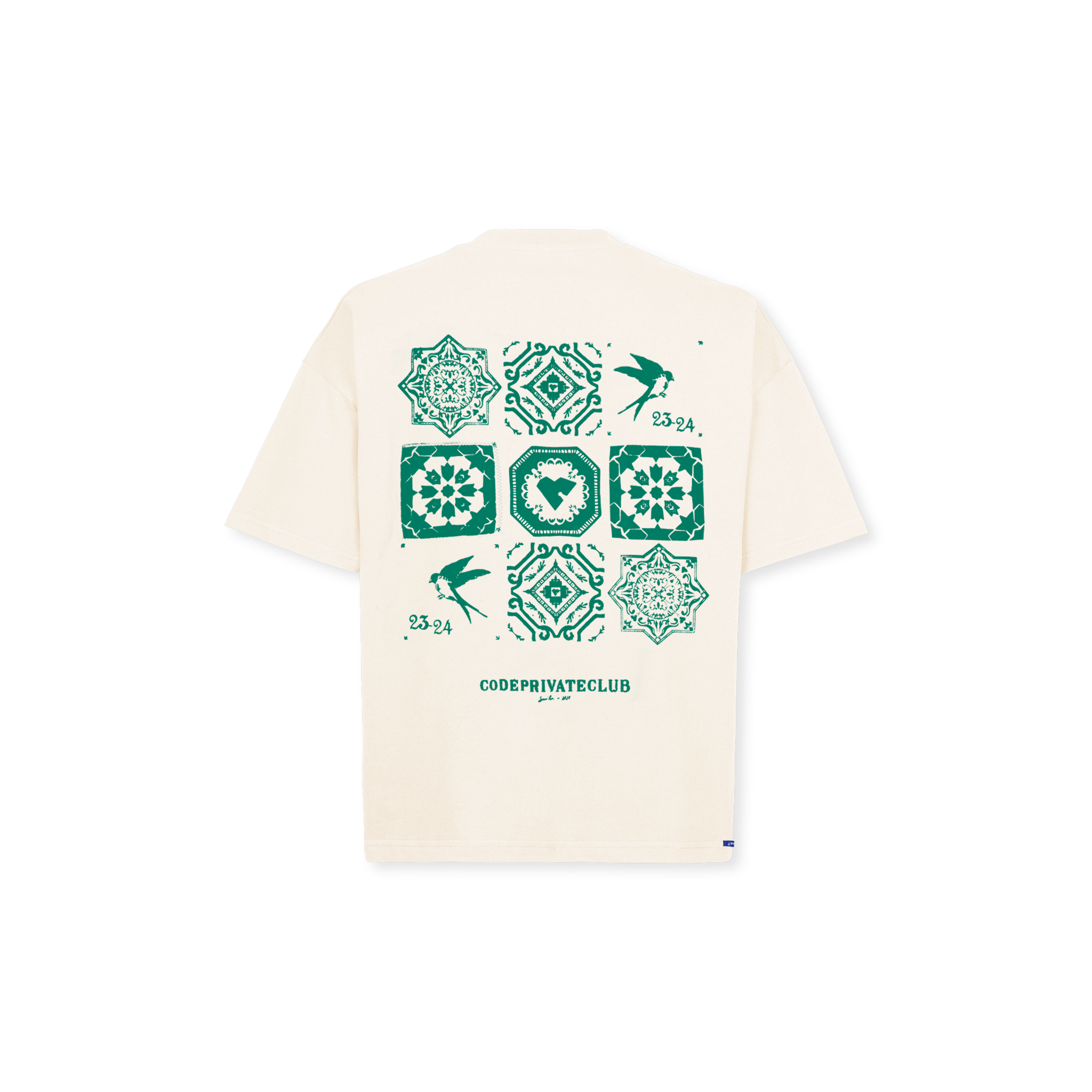 AZULEJOS T-SHIRT CREAM GREEN