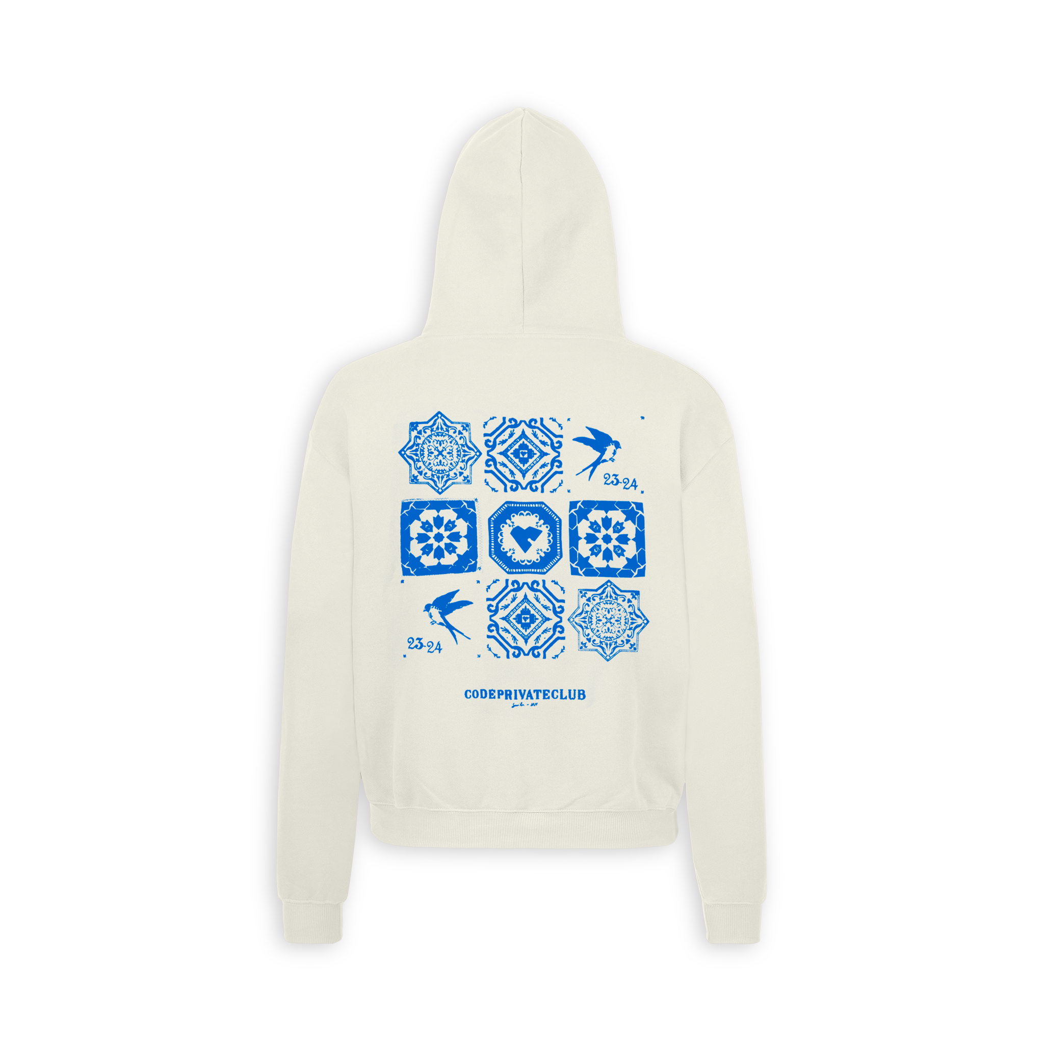 AZULEJOS HOODIE CREAM BLUE